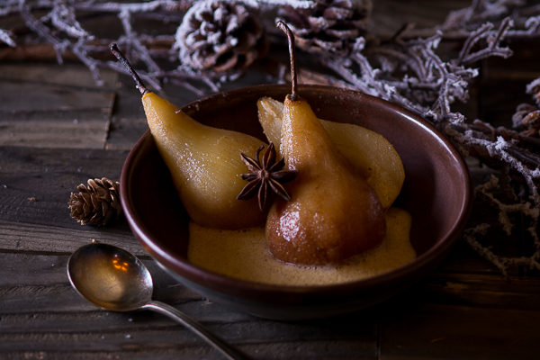 Warm Carmelized Pears with Spiced Zabaglione/ Nourishing Laughter